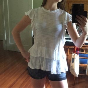 Gap coton flutter ruffle shirt